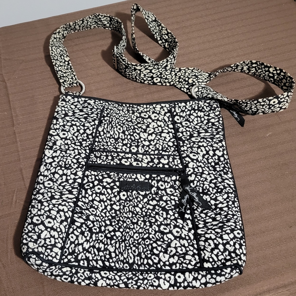 Vera Bradley Black and Cream Patterned Crossbody Bag